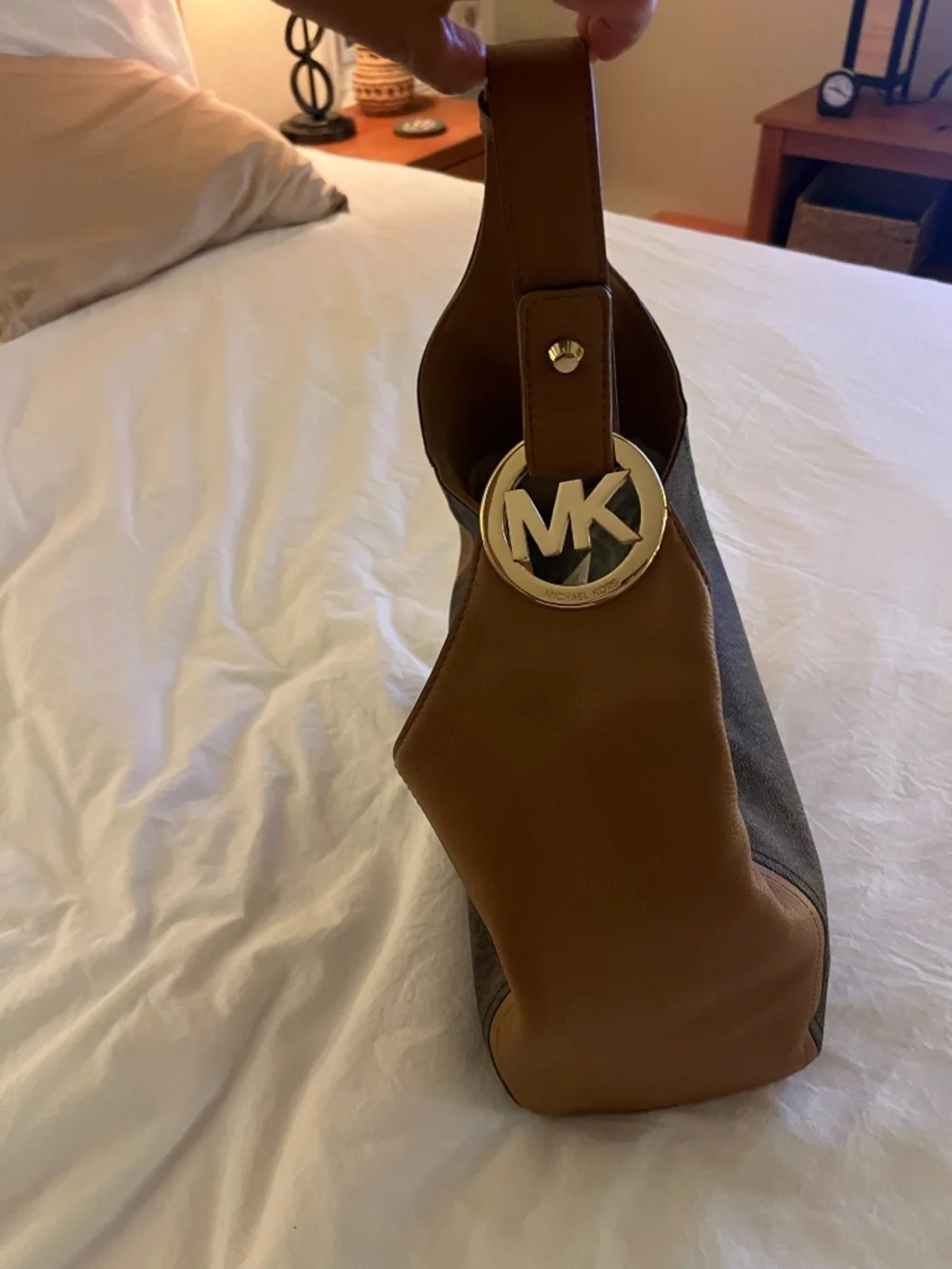 Michael Kors Fulton Signature Large Hobo Bag Brown/Acorn Logo Leather